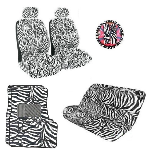12 Piece Safari Zebra Animal Print Auto Interior Gift Set