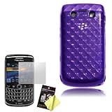 Cbus Wireless Purple 3D Diamond Flex-Gel Soft Case / Skin / Cover & LCD Scr ....