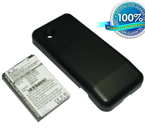 Extended High Capacity 2300mah Phone Battery for HTC Tmobile Google G1 G-1 + Black Cover