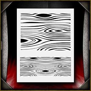 Amazon.com: Wood Grain Texture AirSick Airbrush Stencil Template