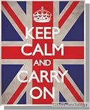 Keep Calm and Carry On 落ち着いて、一歩一歩進んでいこう 【ポスター+フレーム】51x41cm シルバー keep on