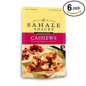 Sahale Snacks Glazed Nuts Cashews with Pomegranate + Vanilla, 4-Ounce Pouches... by Sahale Snacks