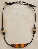 Anklet - Beaded, Antiqued Bone