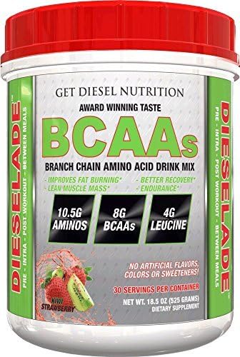 Dieselade All Natural Best Bcaa Available (Kiwi Strawberry) - 8g Vegan BCAAs per serving,18.5 oz by GET DIESEL