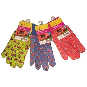 G & F 1823-3 "Just For Kids" Soft Jersey Kids Gloves, 3 Pairs Green/Red/Blue per Pack, Kids Size