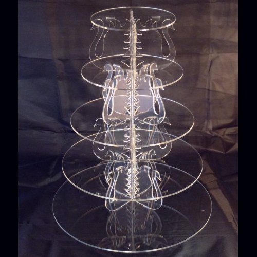 Five Tier Round Acrylic Swan Wedding & Party Cake Stand 35cm 28cm 24cm 19cm 15cm (overall 31cm) (6 & 7.5 & 9 & 11 & 13inch) Five Tier Round Acrylic Swan Wedding & Party Cake Stand 35cm 28cm 24cm 19cm 15cm (overall 31cm) (6 & 7.5 & 9 & 11 & 13inch)