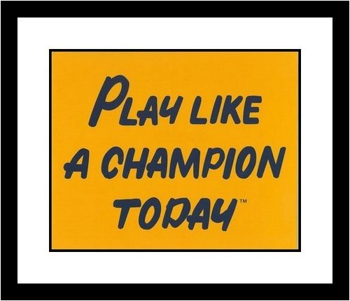 Buy Notre Dame Fighting Irish - Play Like A Champion Today - Framed 8x10 Photograph by All About Autographs