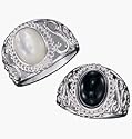 Avon Sterling Silver Semiprecious Casual Ring Onyx Size 5