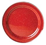 GSI Outdoors 4226 Red Stainless Steel Rim Enamelware Plate