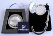 1 Large Clear & 12 small Clear Swarovski Crystal, FOLDING Purse Hook with MIRROR inside top, Black Velvet Pouch and Gift Box