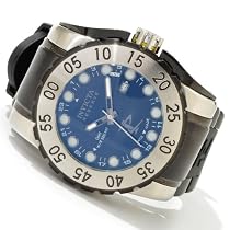 Invicta Men's 6652 Reserve Collection GMT Black Dial Black Rubber Watch
