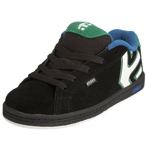 Etnies Youth Kids Fader Skateboarding Shoe Black/Green/White 4301000043 3 UK