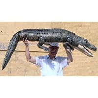 MASSIVE 6-FEET LONG STUFFED ALLIGATOR / CROCODILE - GIANT PLUSH ANIMAL WEIGHS 10-POUNDS - JUMBO HUGE ENORMOUS GIGANTIC LIFESIZE REALISTIC TOY / COLLECTIBLE - COLOR: DARK OLIVE GREEN
