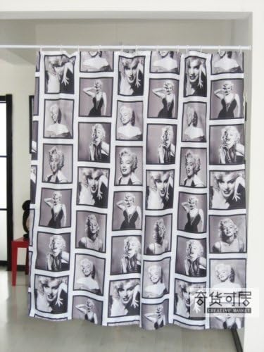Bathroom Vintage Style Shower Curtains Made of Polyester Fabric Nostalgic Marylin Monroe Photos Pattern