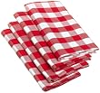 DII Flame Red and White Checkers Napkin Set of 4