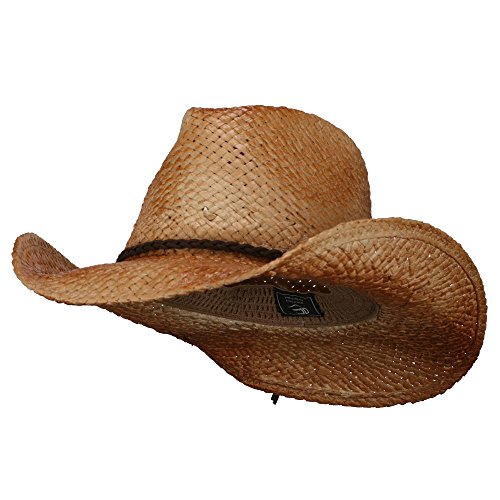 Customizable Raffia Straw Cowboy Hat - Natural