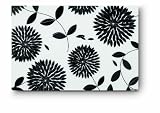 Citta Design 'Kiku' Rectangular Placemats, Ink Black, Set of Four High Grade Polymer Placemats, 18x12 inches