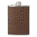 Alligator Skin Leather Flask 8 oz.