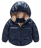 (トヨベイ)Toyobuy 子供 中綿 コート キッズ 綿入れ ジャケット ベビー 防寒 ブルゾン フード付き 女の子 男の子 黒 110