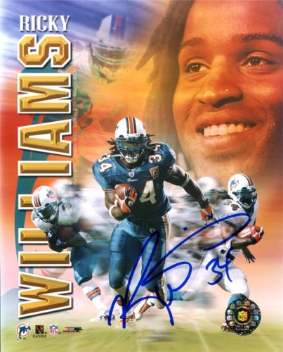 Ricky Williams Autographed/Hand Signed Collage 8x10 Photo - Miami Dolphins