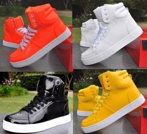 yxying Fashion Mens Ankle Boots Cingulate Hip-hop Korean High shoes Casual Shoes White 43