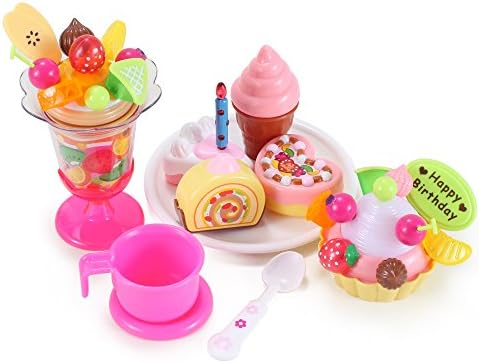 Kitchen Fun Dessert Food Playset with Music - Birthday and Party Pretend Cake Bundle - Sweet Treats Party Cake Set - Cake Kit for Preschool Toys for Kids