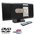Inovalley CH04 HiFi ultra thin - Slim Music Centre Mini Micro System (CD - Radio - MP3 player) & DVD player combined! - Desk, table or wall mounted - 2 x 20 watt speakers in built (MP3 playback from usb stick, or SD memory card / Sony Memory Stick) - incl. Remote Control