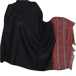 Winter Wool Shawl Tribal Embroidered Outerwear 80 x 40 inches (ktds515)
