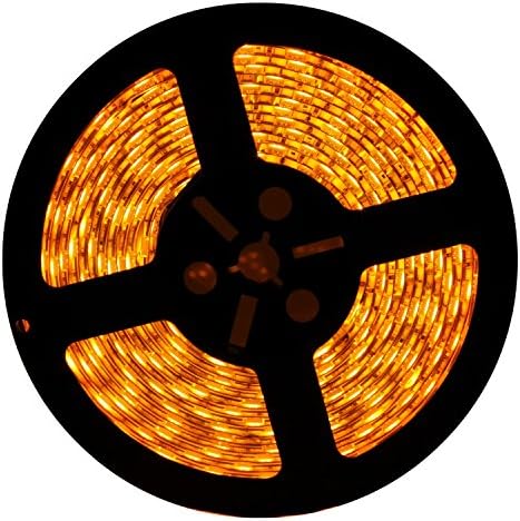 Eco Suma Amber Led strip kit Non Waterproof Flexible 16.4fFt 5050 300 LEDs/5M + 12V 5A Power Adapter