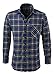 XQS Men's Long Sleeve Plaid Flannel Shirt