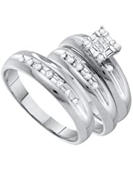 0.33CTW DIAMOND PRINCESS CENTER TRIO SET