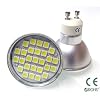 GU10 LED BULB 6W WITH 27 x 5050 SMD LED's IN WARM WHITE ** SUPER BRIGHT GU10 LED LIGHT BULBS - THE BRIGHTEST SMD BULBS AVAILABLE EMITTING 450 LUMENS - EXTREMELY BRIGHT AND IDEAL FOR REPLACING 50W - 60W HALOGEN BULBS **