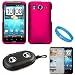 Pink Durable Protective Rubberized Crystal Hard Case Cover for AT&T Wireless New HTC Inspire 4G Android Smart Phone + Mirror Screen Protector + Includes Black Portable Multi Purpose Case with Built in Audio Speakers + SumacLife TM Wisdom Courage Wristband