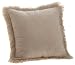 Brentwood Trieste 18-by-18-Inch Fringe Chenille Pillow, Linen