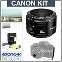 Canon EF 50mm f/1.8 II Standard AutoFocus Lens Kit, USA with Tiffen 52mm UV Filter, Lens Cap Leash, Professional Lens Cleaning Kit