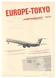 1971 Aeroflot Soviet Airlines II62 Jet Airliner Print Ad