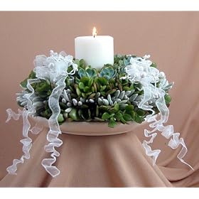 Living Centerpiece with Candle and Ribbons - Unique Easy by 