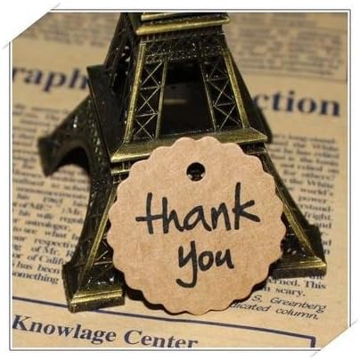 5*24pcs Dia.4cm "Thank You" Kraft Hang Tag, Kraft Gift Tag, Price Labels