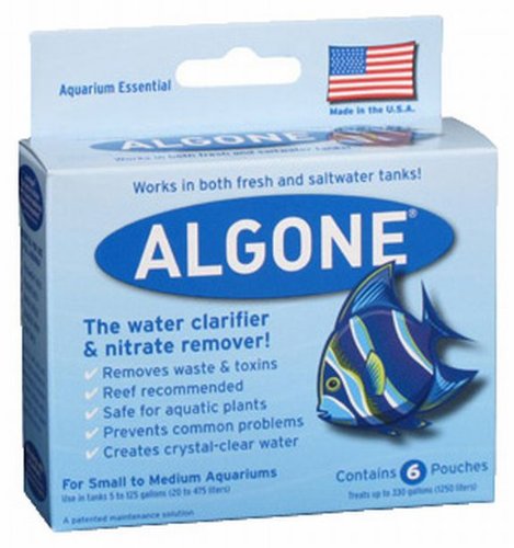 Algone Aquarium Water Clarifier and Nitrate Remover, Large