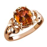 2.30 Ct Oval Ecstasy Mystic Topaz 18k Rose Gold Ring