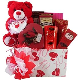 Whole Lot of Love, Hugs and Kisses Teddy Bear Gift Box with Chocolate and Candy Treats by Art of Appreciation Gift Baskets