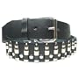 New Black Leather Silver Bullet Belt M 34 36