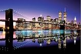 Produkt-Bild: 1art1 43768 New York - Brooklyn Bridge, Farbig Poster (91 x 61 cm)