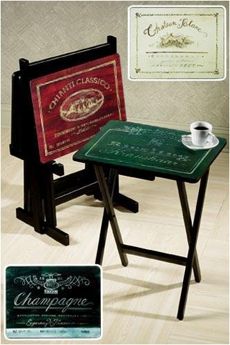 Artistic Tv/snack Tables 34hx33w Wine/multi