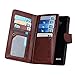 TabPow LG G4 Case, LG G4 Wallet Case, [Wallet Case] 9 Card Holder [Detachable Wallet Folio] Brown PU Leather Flip Case with Lanyard Strap for LG G4
