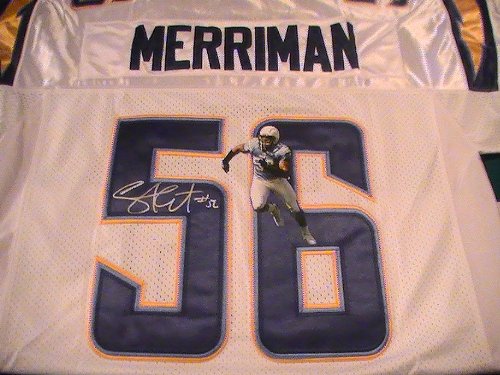 SHAWNE MERRIMAN SIGNED AUTOGRAPHED JERSEY SAN DIEGO CHARGERS COA + PROOF PHOTO