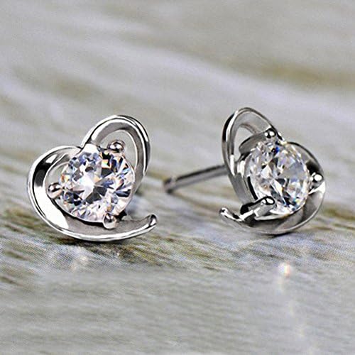 boutique bohemian clear lady crystal earring cubic zirconia moissanite heart shape cc stud earring for kids