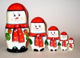 Snowmen Snow men Russian Nestig doll * 5 pc / 6 in