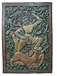 Antique Indian Carving Lord Ram with Deer Hand Carved Yoga Room Wall Panels 36" X 36"