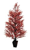 44″ Potted Red & Black Glittered Berry Christmas Tree #XBZ727-RE